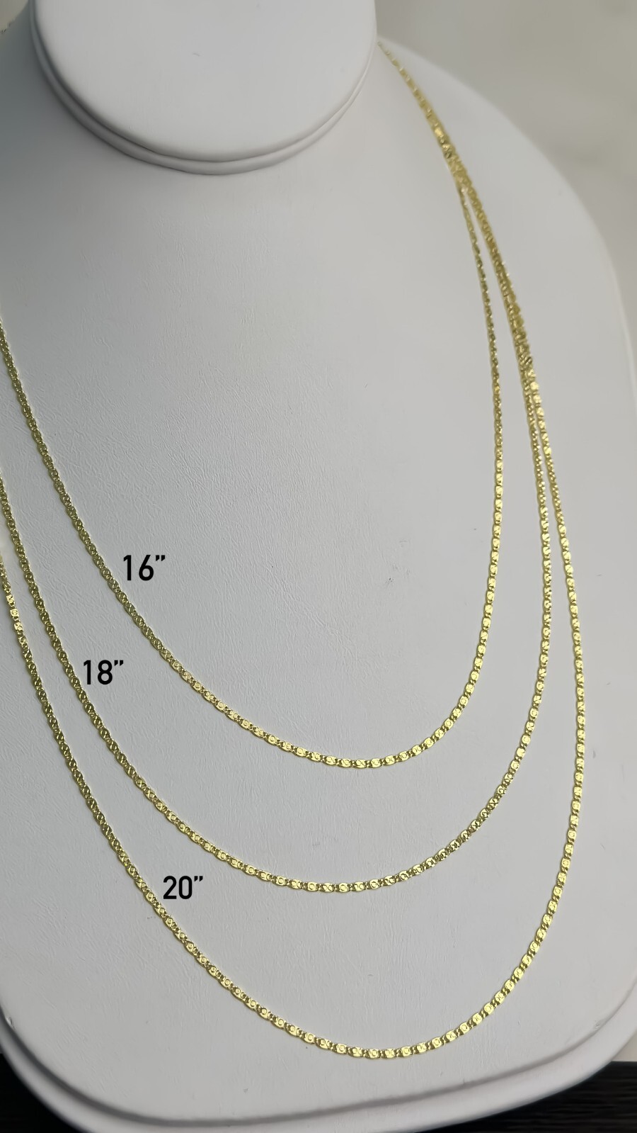 14k SOLID Gold Chain Flat Mariner Link 1.5mm 16″ 18″ 20″, Necklace for Pendants