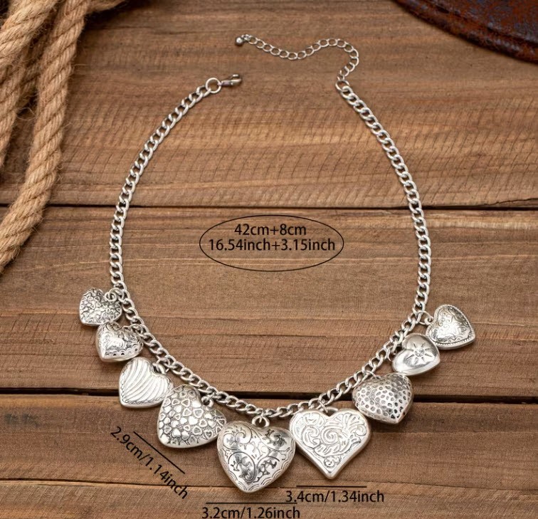 BRIGHTON BEACH Multi Heart Charm Necklace