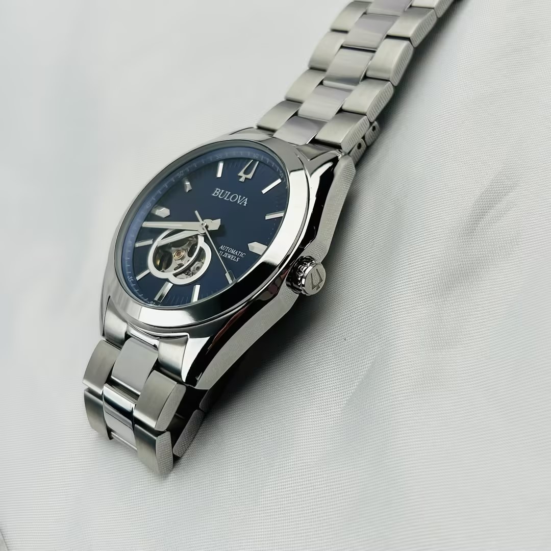 Bulova Surveyor 96A275 Blue Dial Stainless Steel Men’s Automatic Watch 42MM