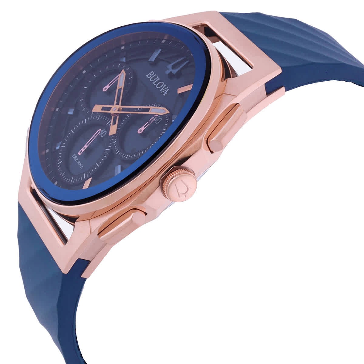 Bulova Marc Anthony CURV Chronograph Quartz Blue Dial Men’s Watch 97A185