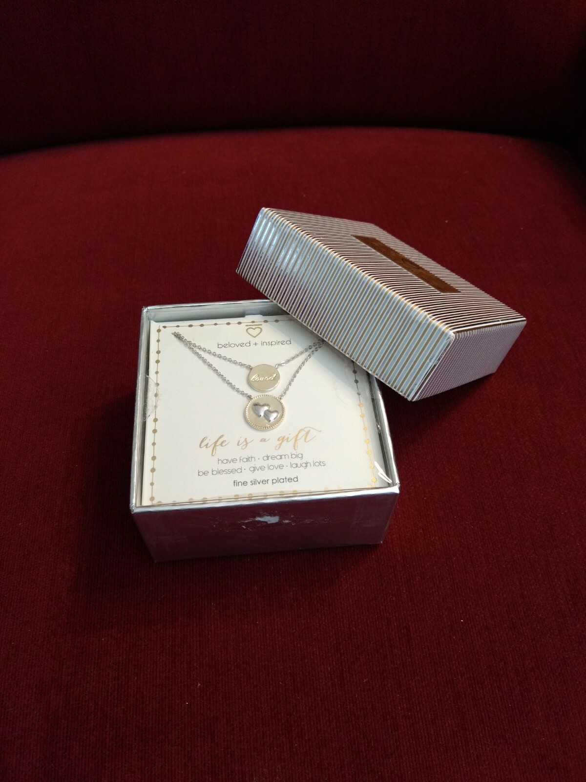 Beloved & Inspired Necklace Pendants Fine Silver Plated 18″