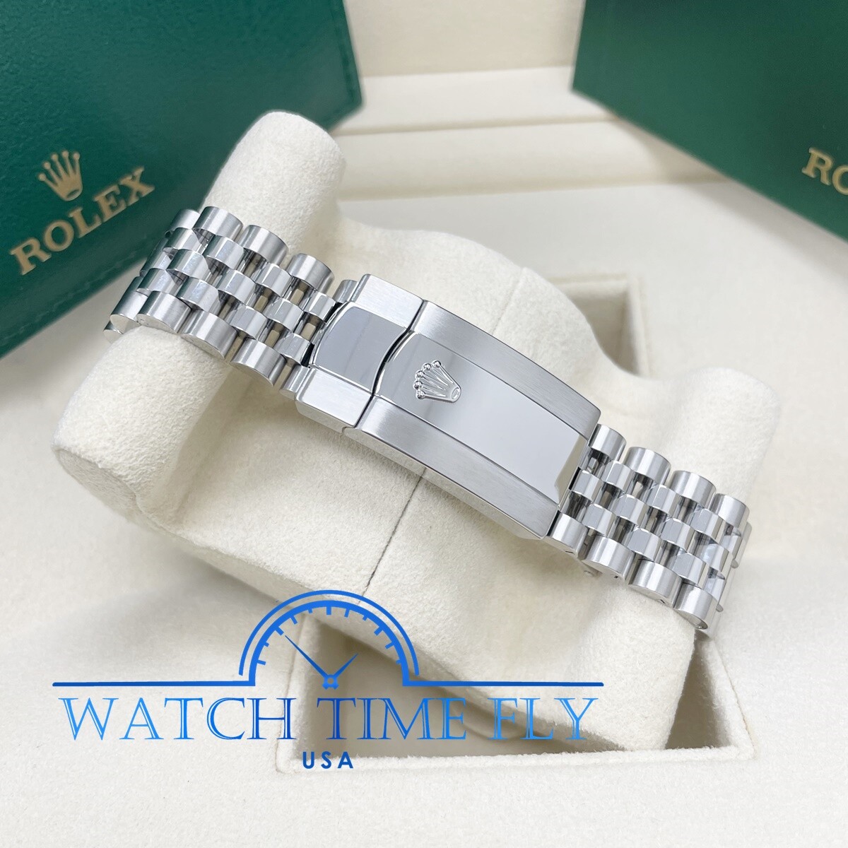 Rolex 126234 Steel Datejust 36 Fluted Bezel Wimbledon Rhodium Roman Dial Jubilee