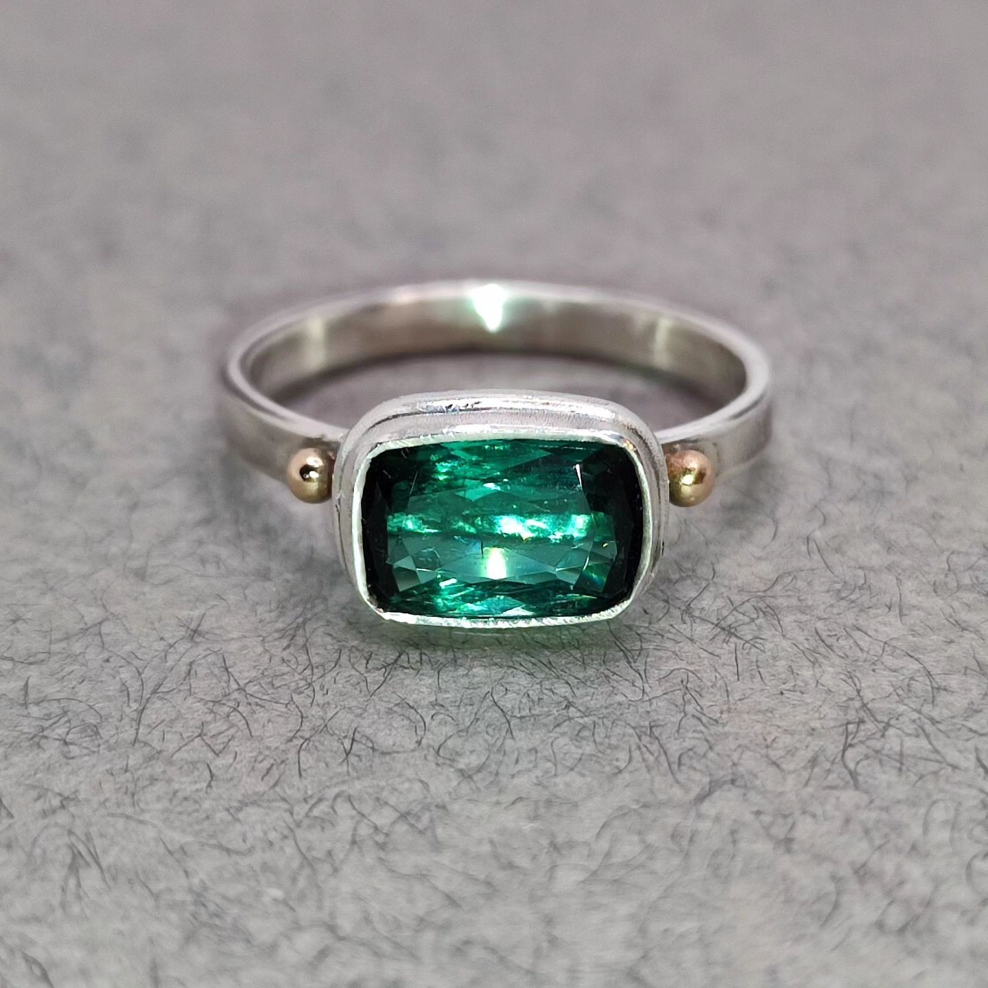 Indicolite Tourmaline Ring 925 Sterling Silver Gift For Her Engagement Ring.