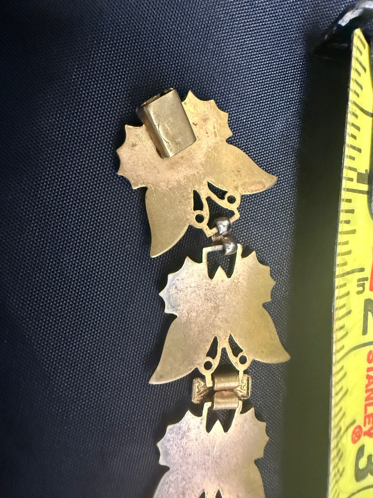 Vintage Articulated Butterfly Panel Bracelet Gold Silver Tone 7.5 Inch