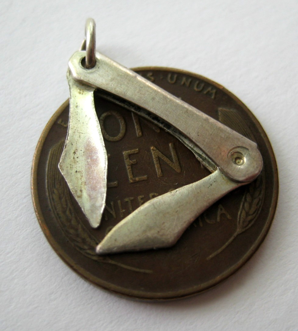 VINTAGE Sterling Double Blade POCKET JACK KNIFE Silver Bracelet Charm