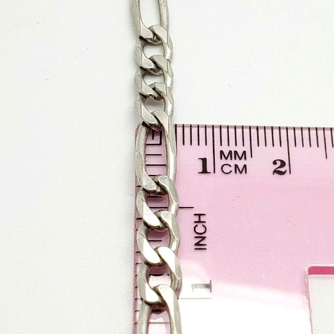 925 Sterling Silver Figaro link 5.5 Millimeter bracelet 8″ Approx. 8.5 grams