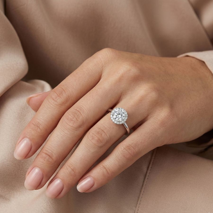 1.20Ct Round-Cut VS1 Lab Grown Diamond Wedding Engagement Ring 14k White Gold