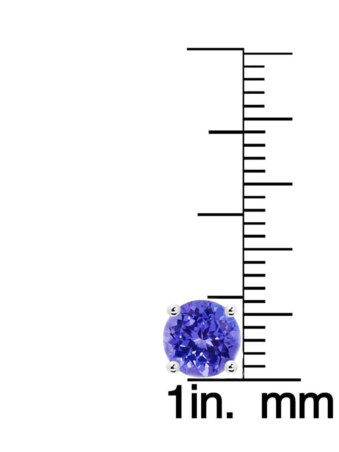Elegant 925 Sterling Silver Cubic Zirconia Tanzanite 6X6 Round Stud Earrings