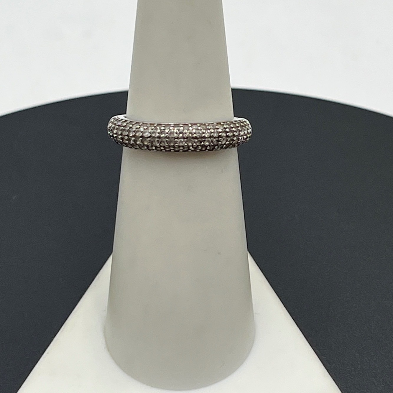 FZN Fuzion Creations Vintage Designer Cubic Zirconia Sterling Silver Ring sz 6.5