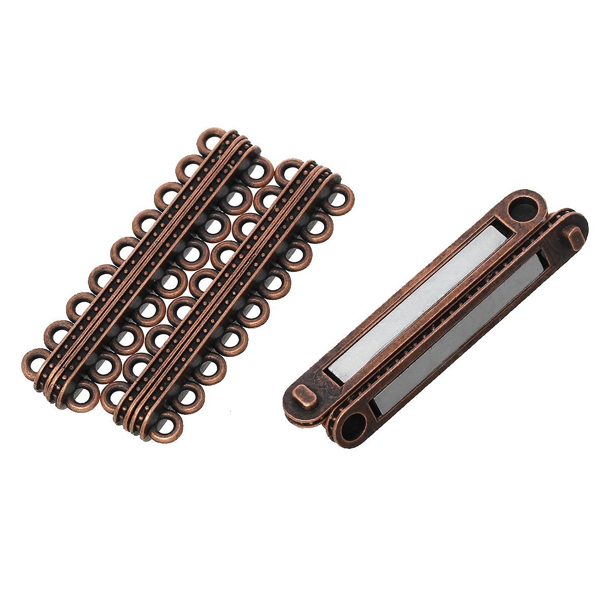 1 Pc Rectangle Multi Strand Magnetic Clasp Antique Copper 2-1/8″ x 5/8″