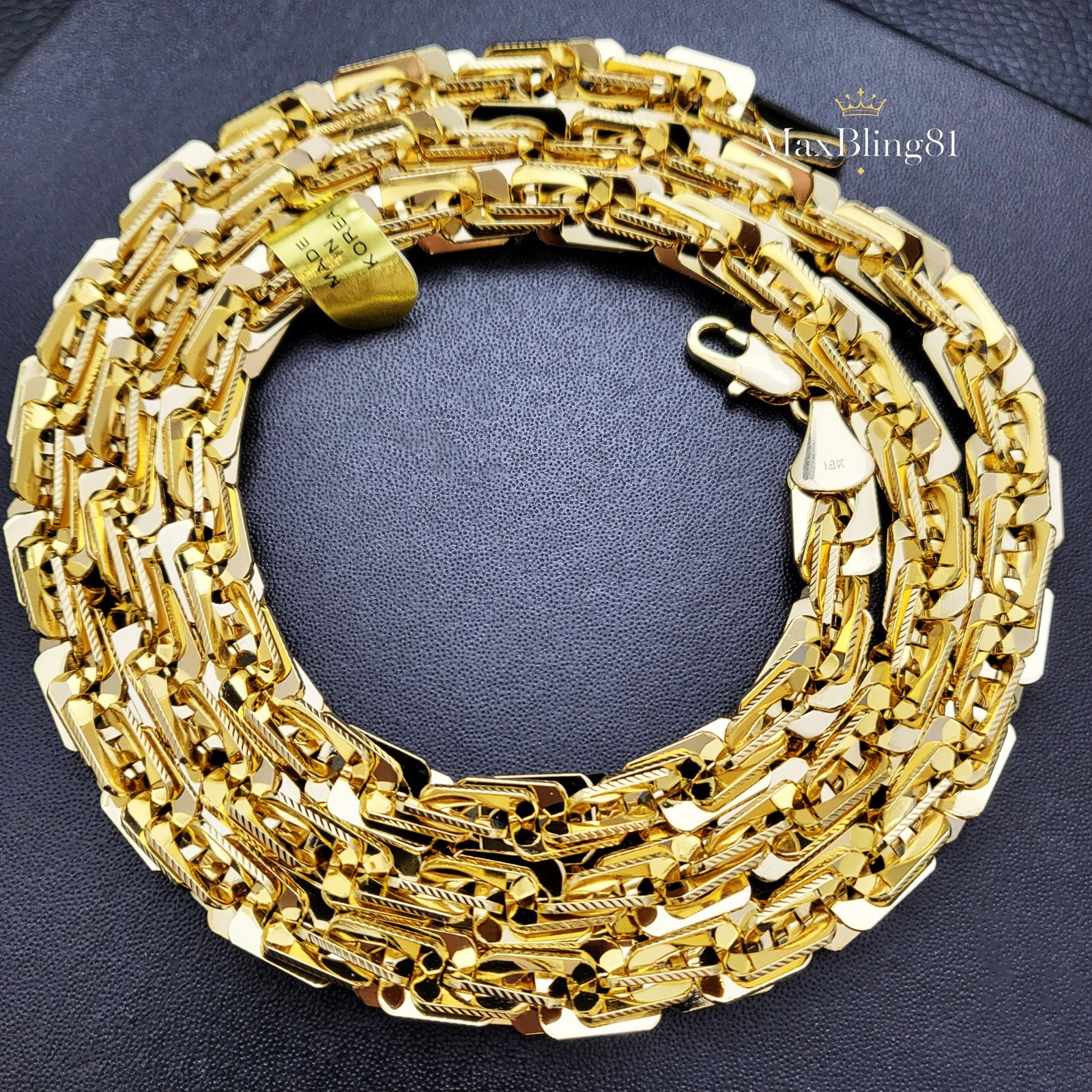 High-End Brass 14K Stamped 8mm 9″ 24″ 30″ Thick Square Rope Chain Bling Necklace