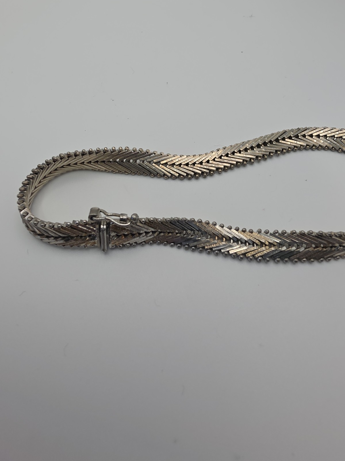 Vintage Italian 925 Silver and Gold Braided Bracelet, 8.5 Inches