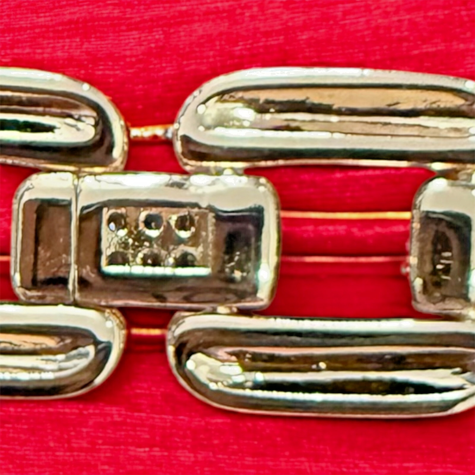 18K gold-plated bracelet, zirconia, 8/9 in., anchor link, yellow gold. Unisex