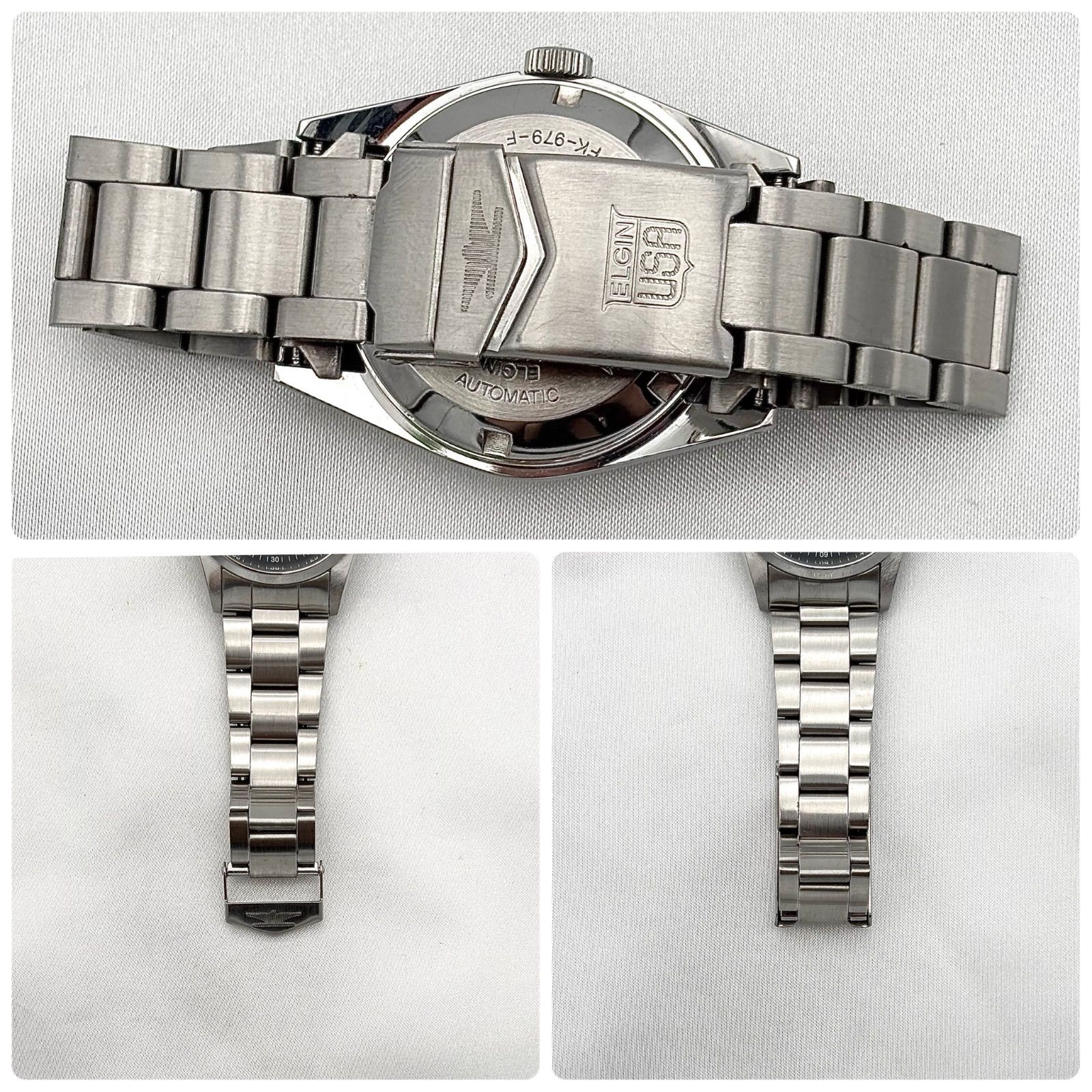 ELGIN FK 979 F Automatic Diver Style Watch Black Wrist 16cm 6.3in Working Men’s