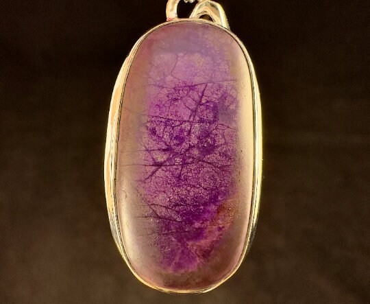 AA SUGILITE Crystal Pendant Sterling Silver Stone Cabochon Fine Jewelry, 54218