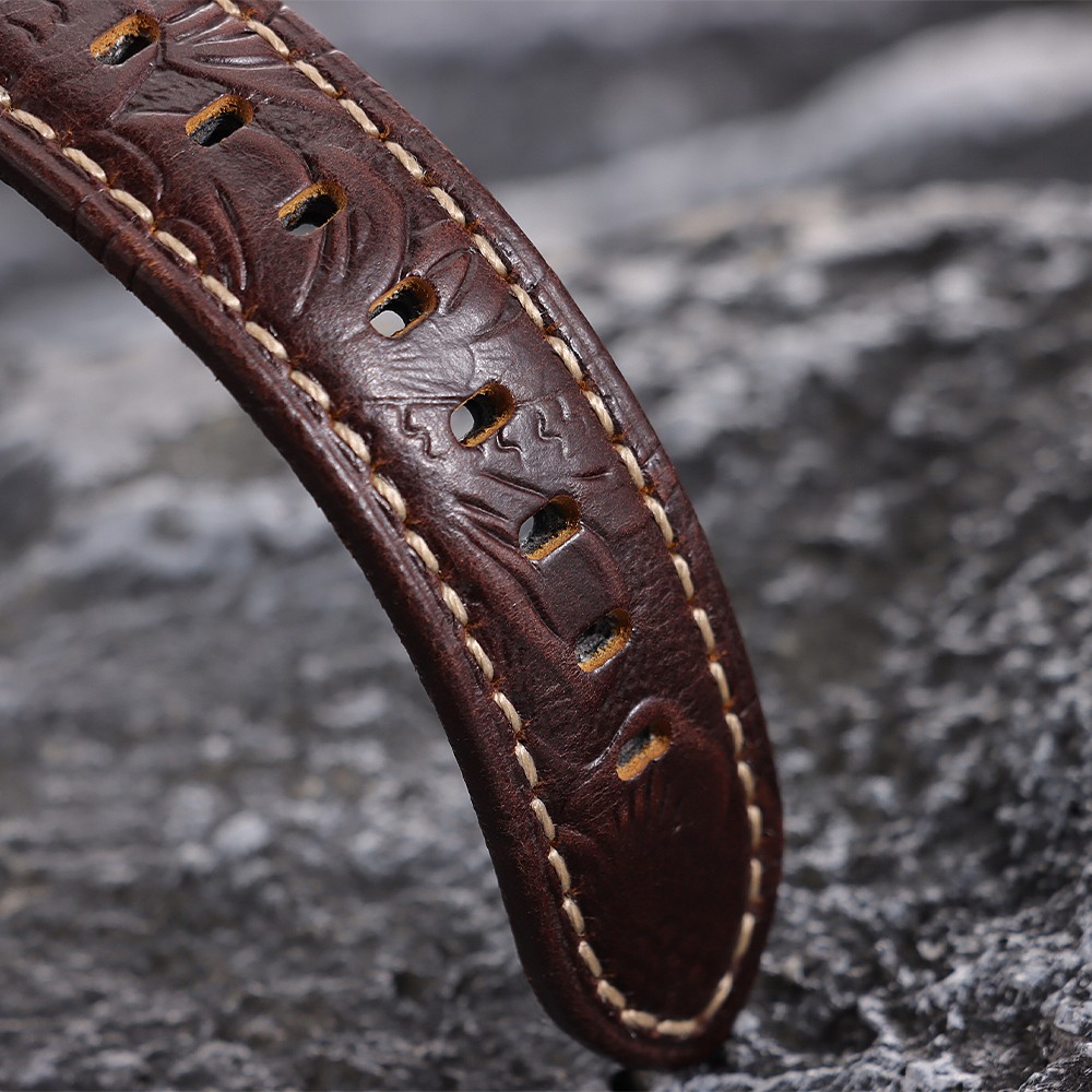 Quick Release Genuine Leather Watch Band 20/22/24/26mm Universal Carved strap