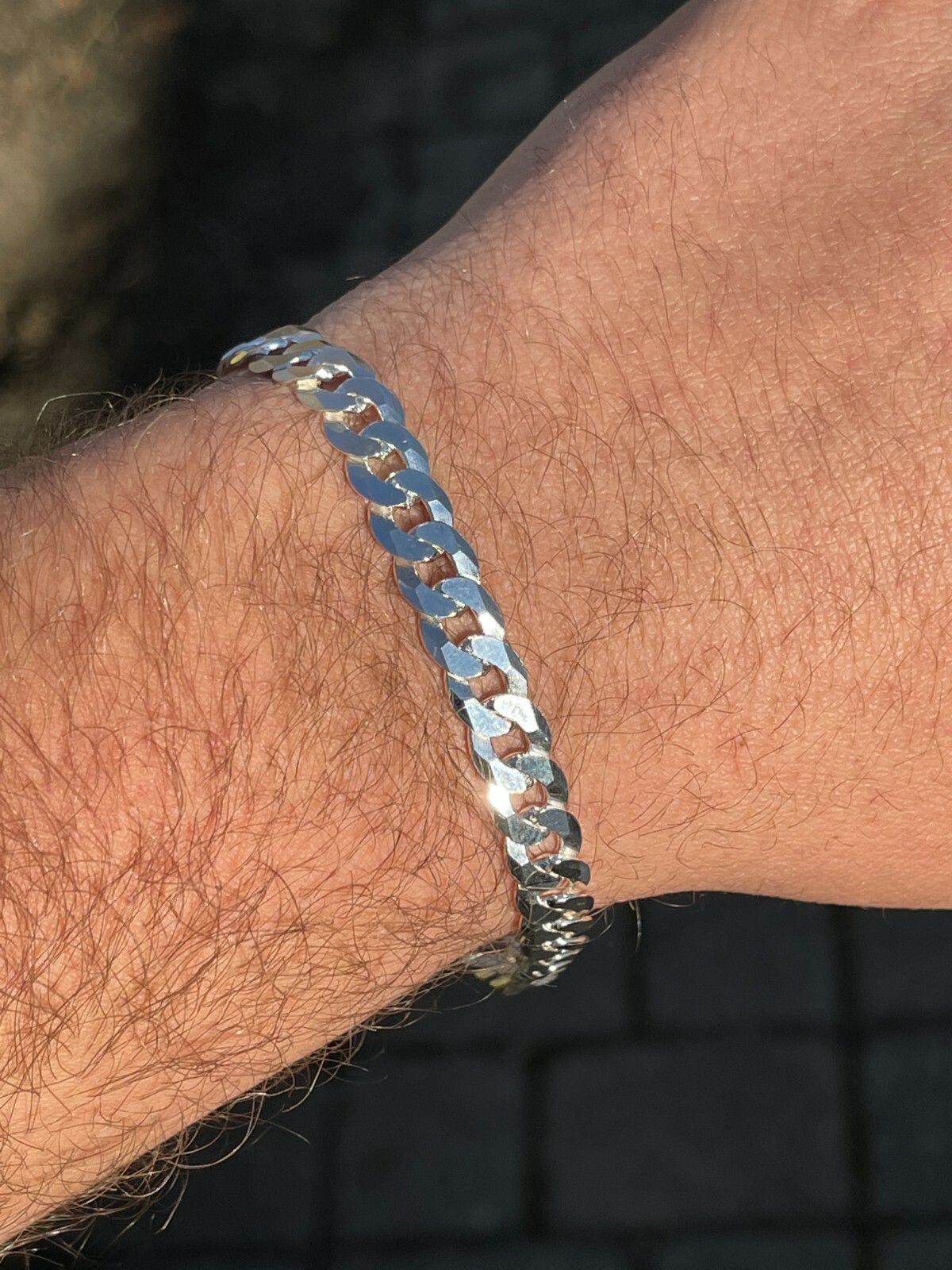 8mm Mens Miami Cuban Bracelet Real Solid 925 Sterling Silver 7″ 7.5″ 8″ 8.5″ 9″