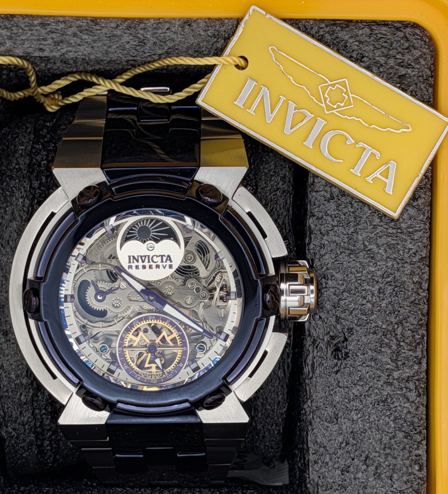 Invicta Reserve X-Wing Automatic Day / Night Moon Phase Skeletonized Never Worn