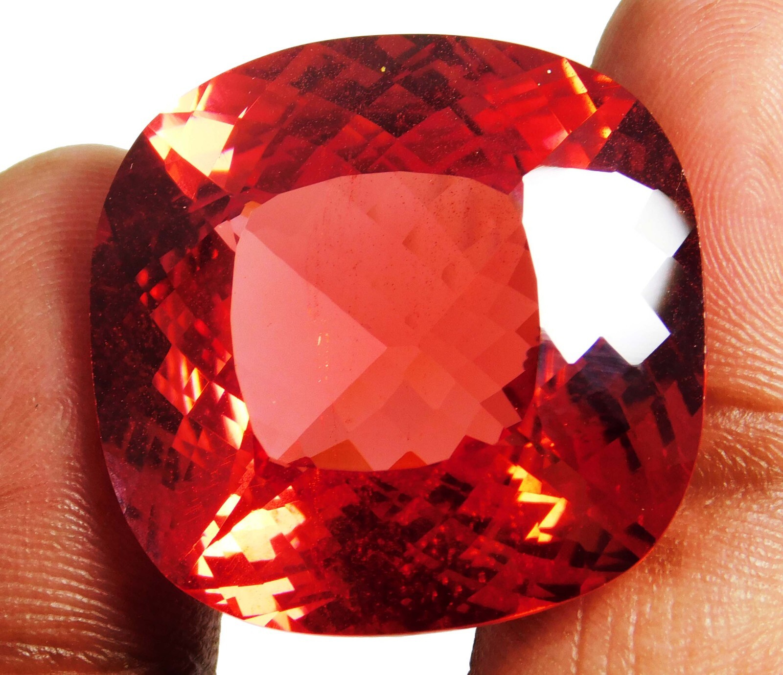 CERTIFIED PREMIUM QUALITY NATURAL SAPPHIRE ORANGISH RED 97.70 Ct CUSHION SHAPE