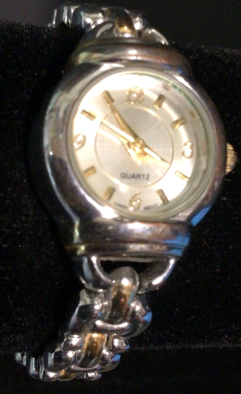 2 Tone Advance Ladies Quartz Wrist Watch Stainless Works New Battery
