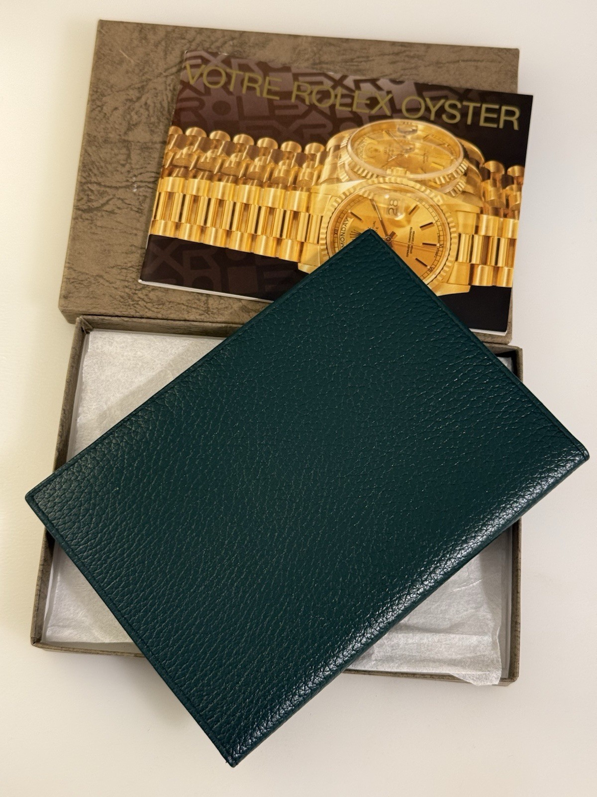 Vintage Rolex Green Document Wallet Papers Holder With Oyster Booklet