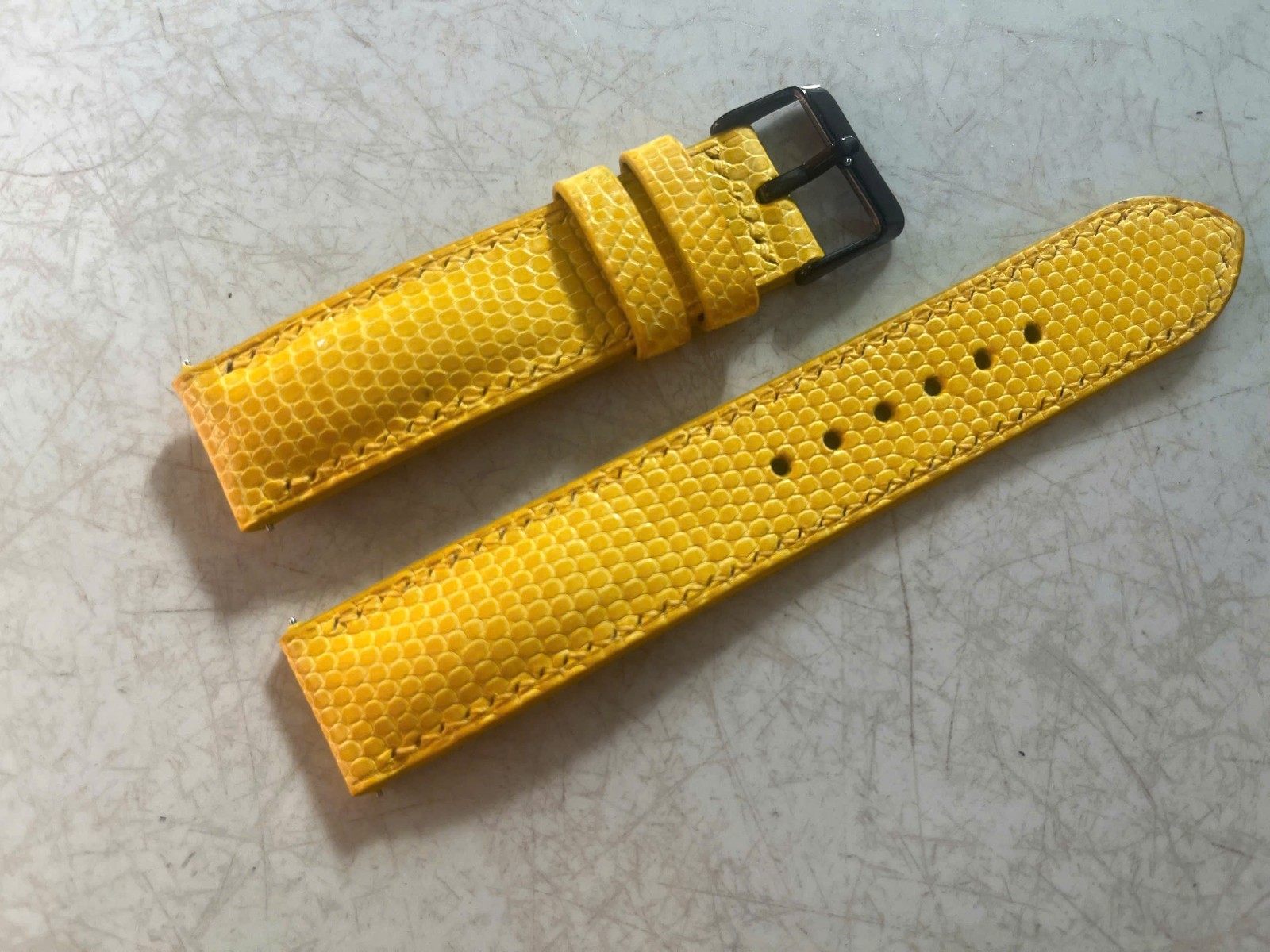 Yellow Lizard Leather Watch Strap Band 12 14 16 18mm 19 20mm 21mm 22mm 24mm 26mm