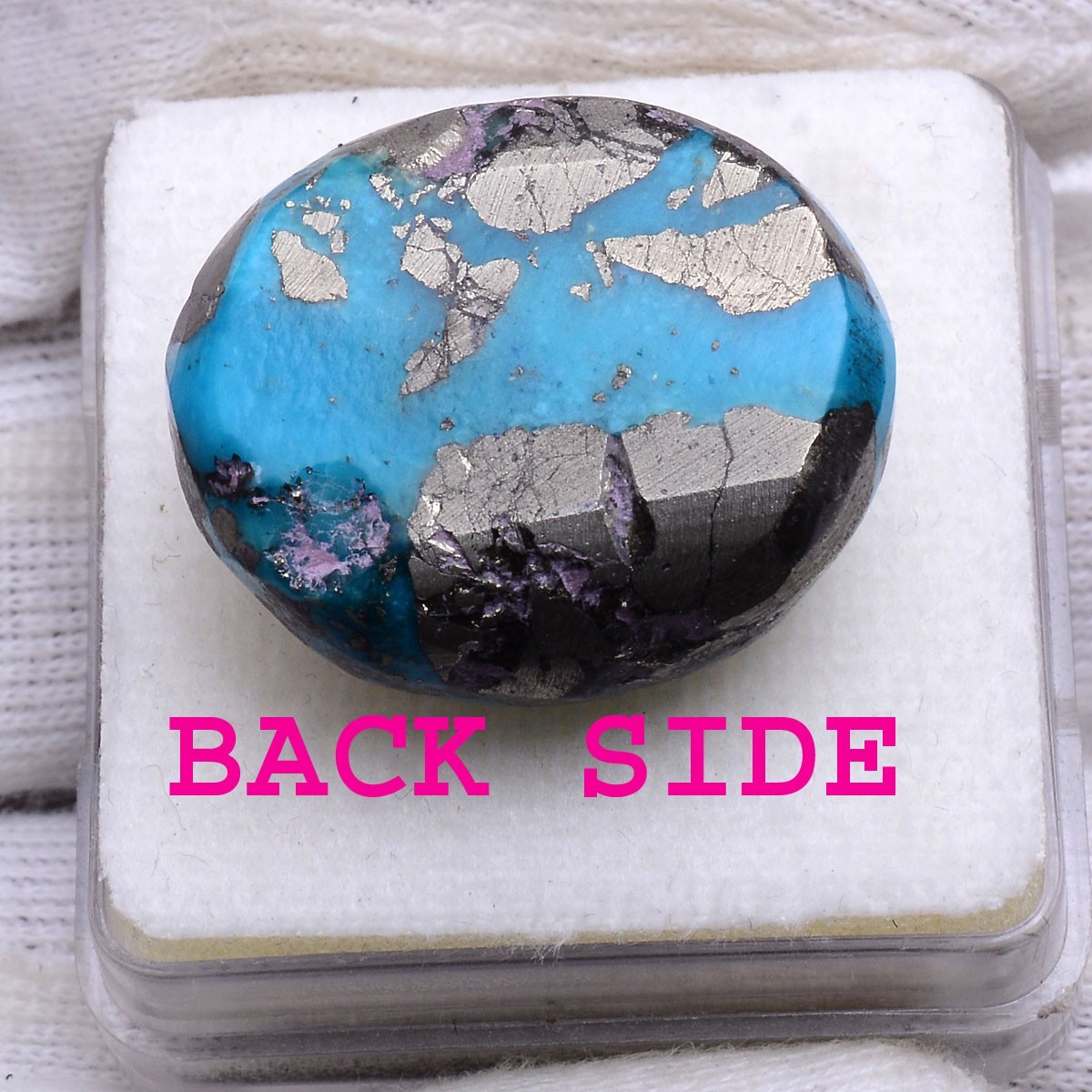 Blue Gold Magic~ 79.00 Cts Natural Persian Turquoise Hi-End Cabochon Gemstone