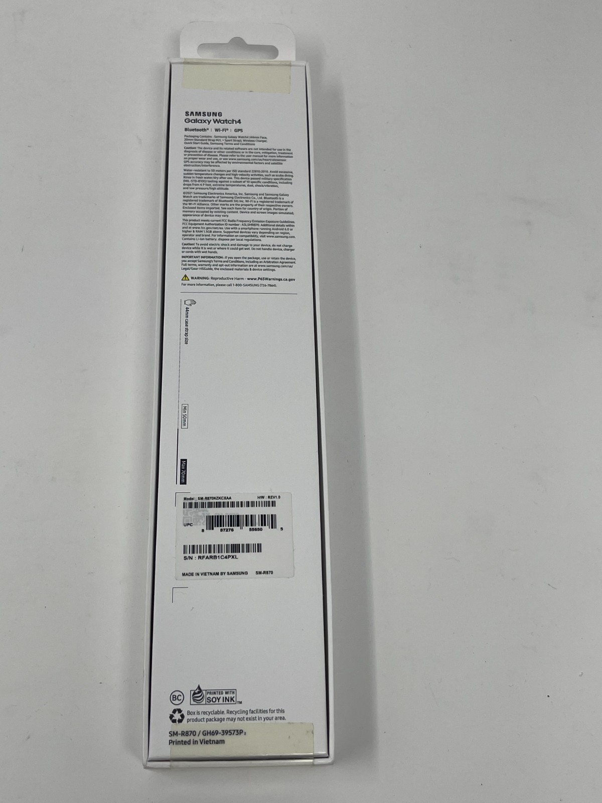 Samsung Galaxy Watch 4 Smartwatch SM-R870 44mm GPS Wi-Fi Bluetooth Sport Band Bk