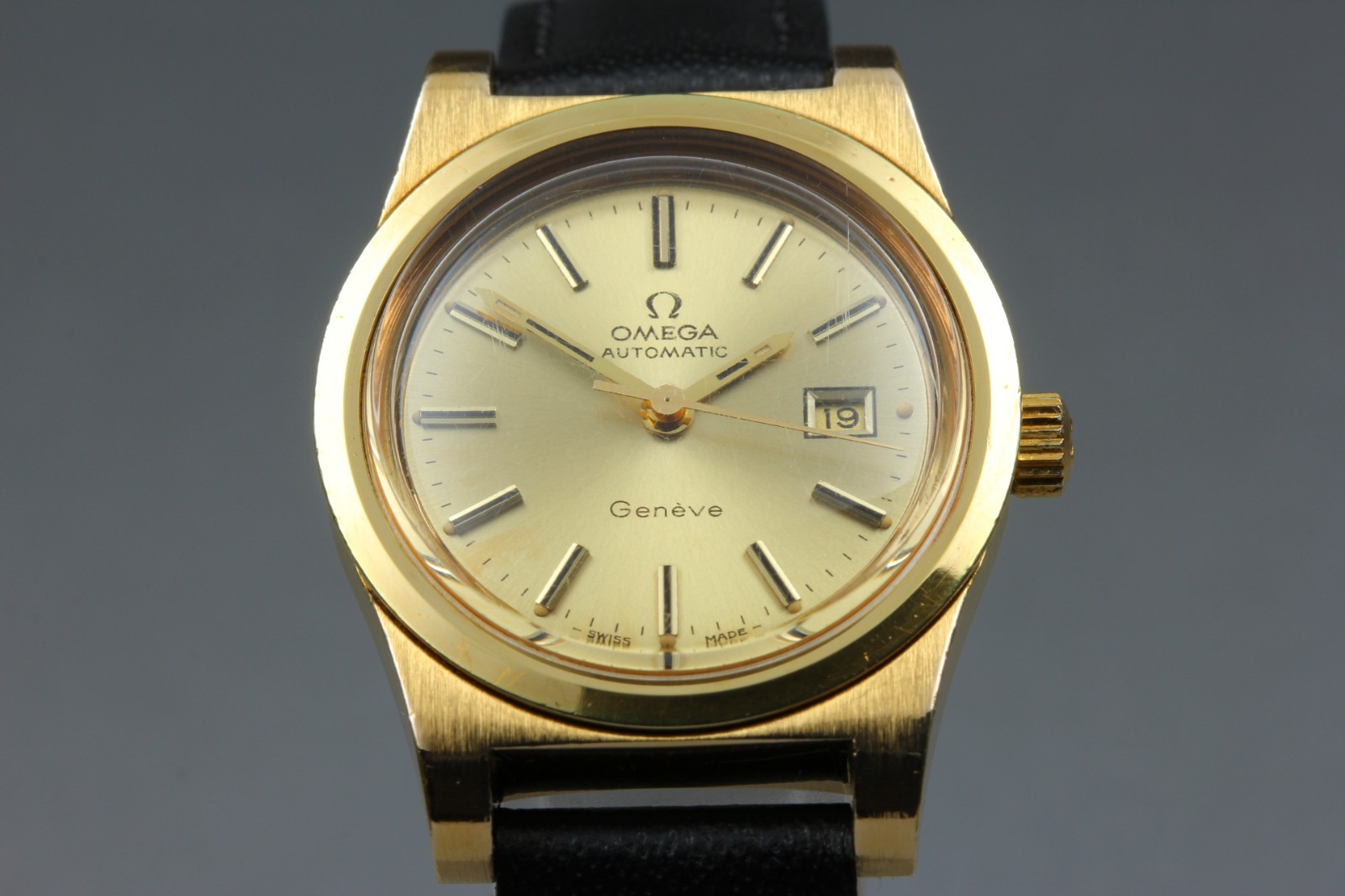 READ! Vintage 1973 OMEGA Geneve Cal.684 Automatic Date Gold 26mm Womens Watch