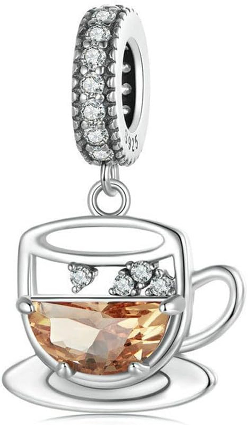 Love Coffee Cup Charm 925 Sterling Silver Mug Bead Birthday Anniversary Christma