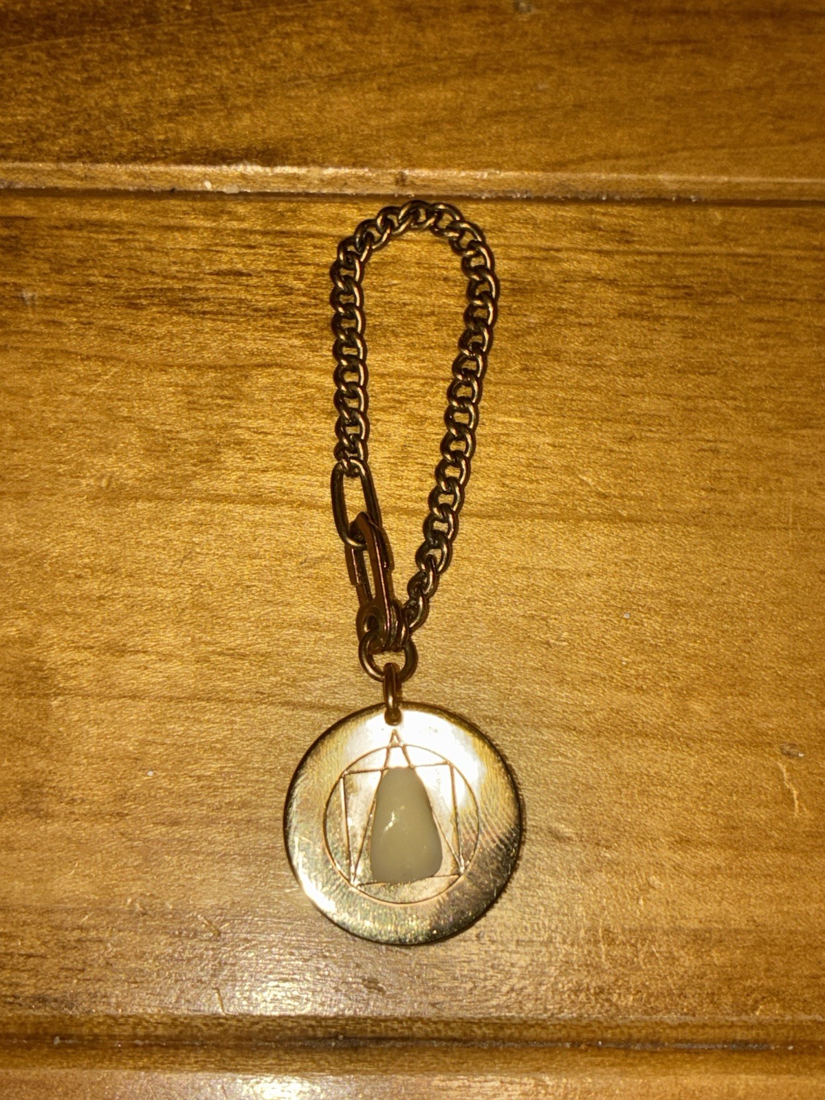 Vintage Chain w/ Medallion, White Tooth on One Side, Black on Other
