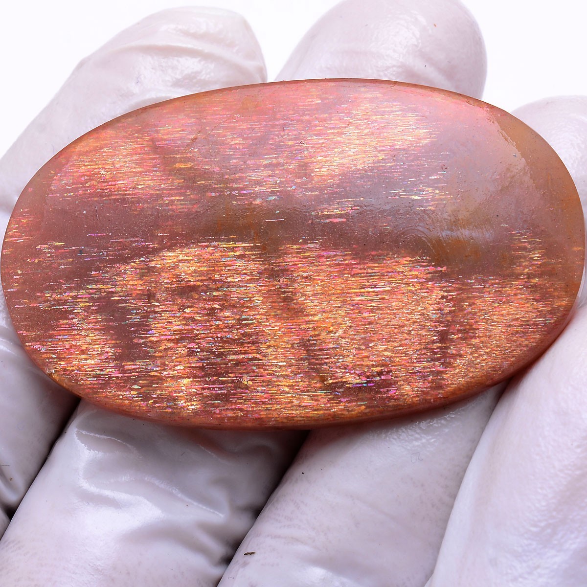 Nebula In A Stone~ 63.00 Cts Natural Purple Haze Sunstone Oval Cabochon Gemstone