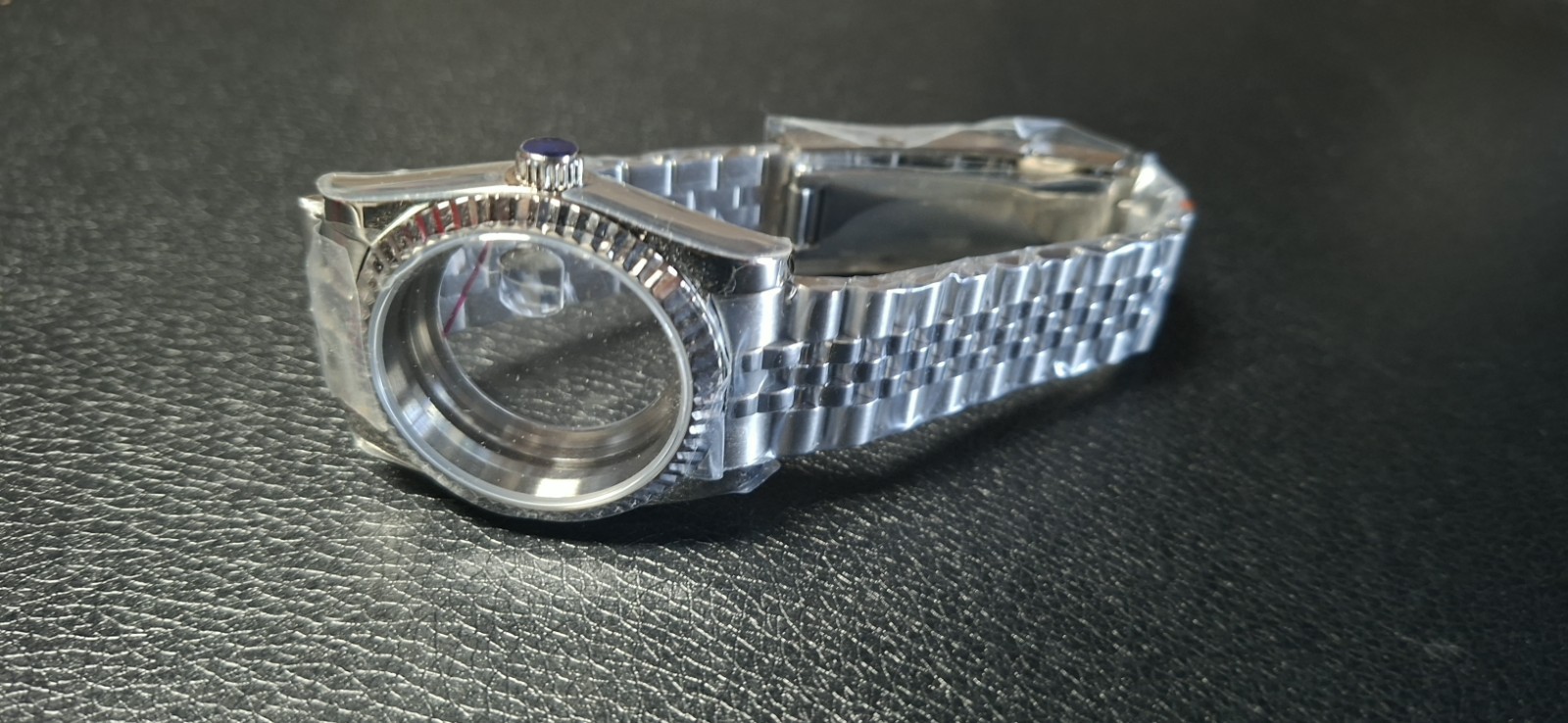 New 36MM Silver Watch Case Strap Fluted Bezel NH35 NH34 Jubilee Bracelet