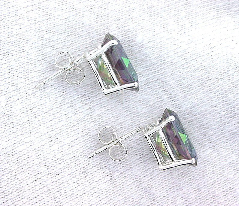 11×9 Oval Mystic Topaz Gemstone Gem Stone Sterling Silver Earrings EBS6693