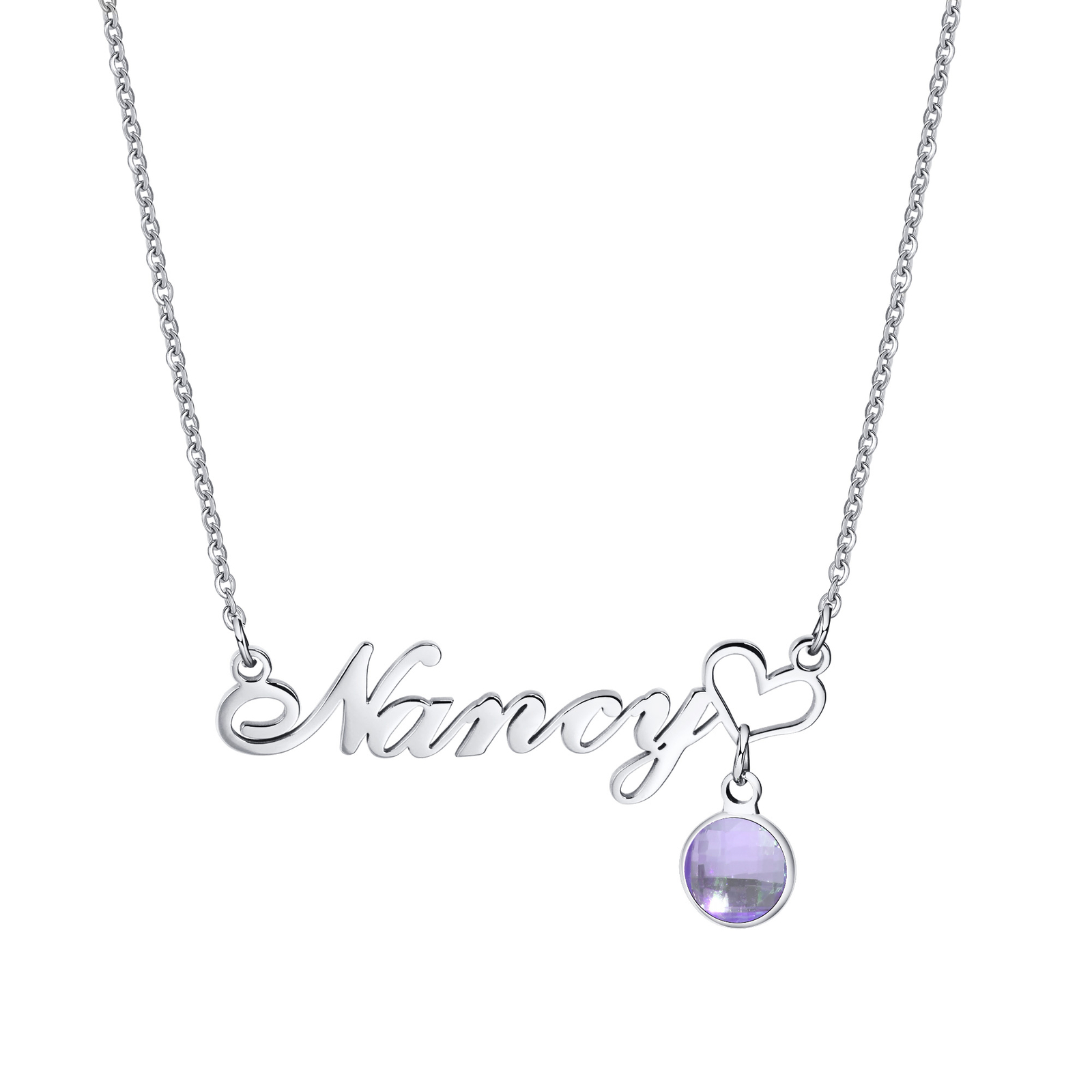 Vnox Personalized Name Necklace Custom Birthstone Pendant Stainless Steel Chain