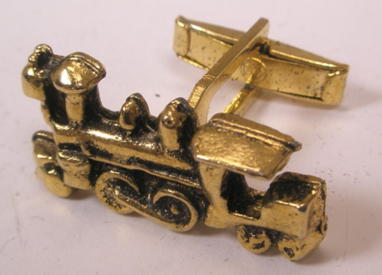 Steam Train Railroad Engine SINGLE Vintage CuffLink replacement lost/broken zp36