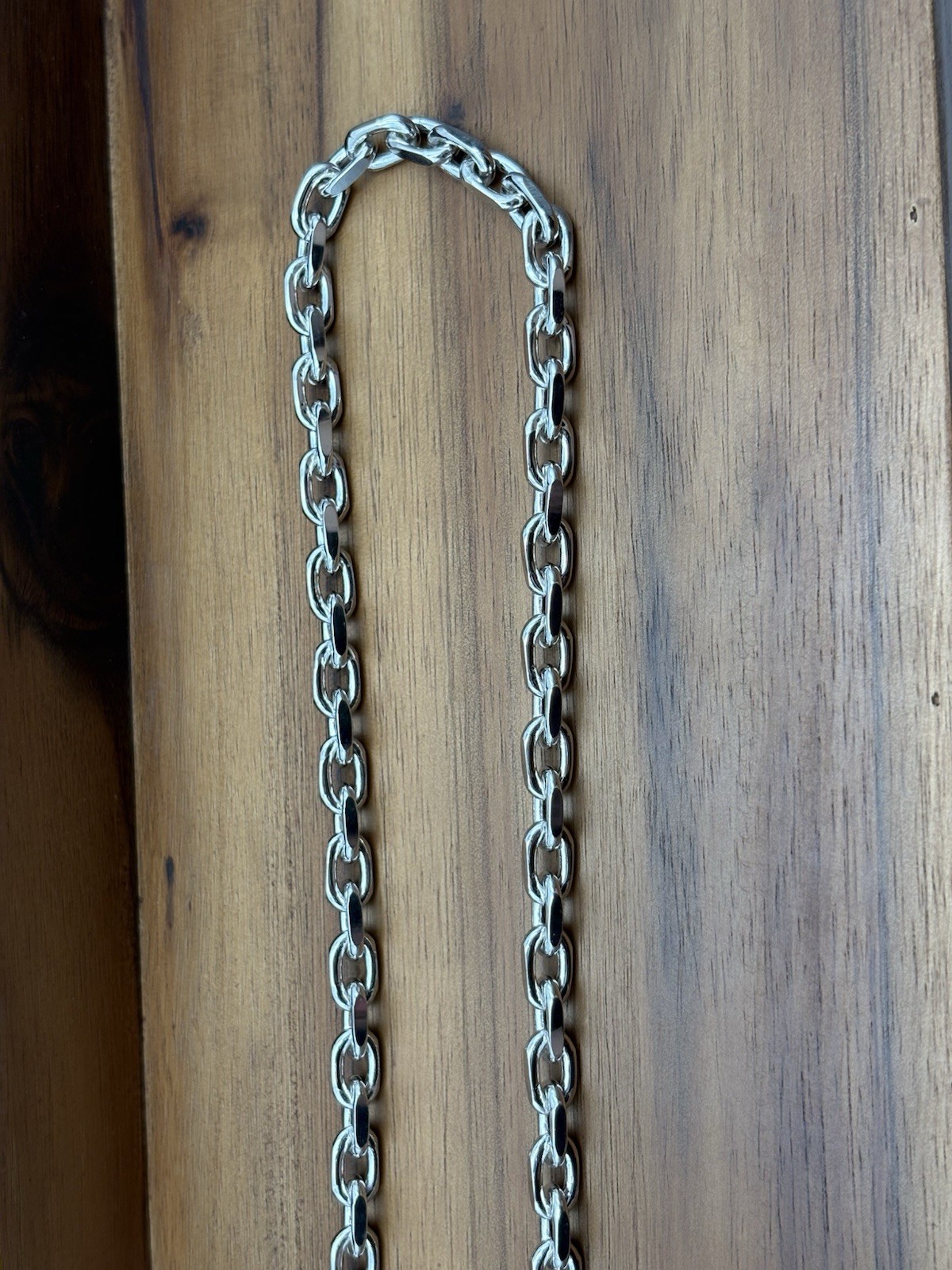 20 INCH 6MM STERLING SILVER HERMES CABLE ANCHOR LINK CHAIN RHODIUM 50.9G 925