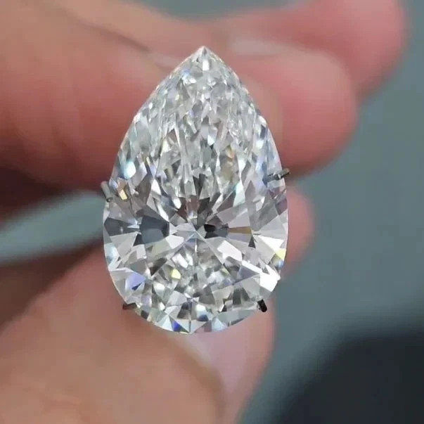 5.0 Ct Loose Moissanite Pear Cut 10 x 14 MM D Color, IF CLARITY Certified