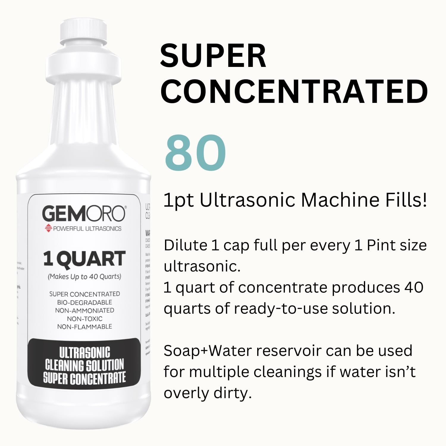 Superconcentrated Ultrasonic Cleaning Solution for Jewelry, Watches & Glasses