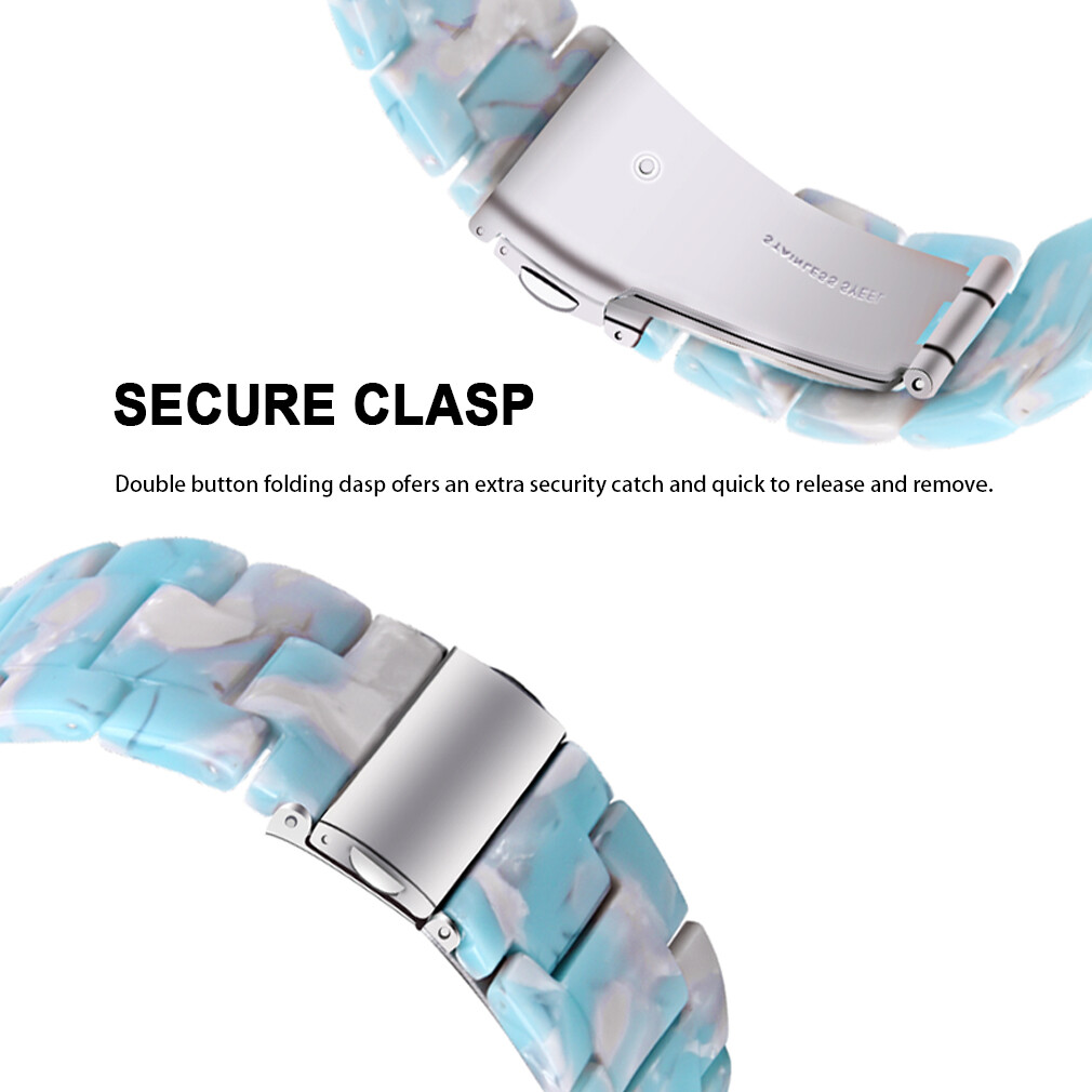 Fashion Resin Stainless Steel Watch Strap Band for Apple Watch 8/7/SE/6/5/4/3/2