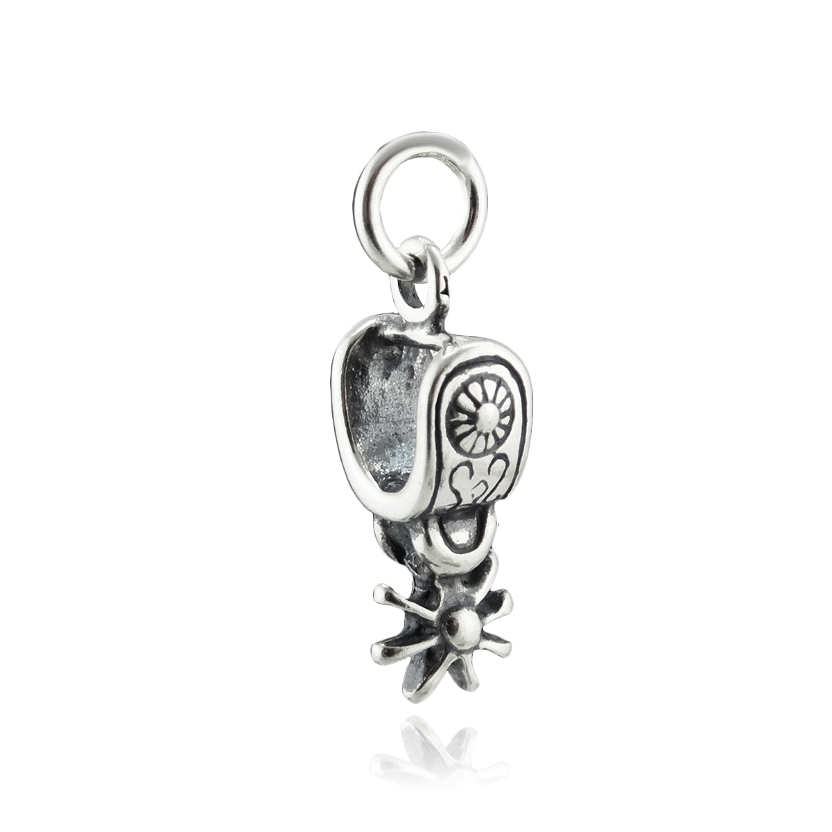 Western Spur Charm – 925 Sterling Silver – Horseback Riding Equestrian Boots NEW