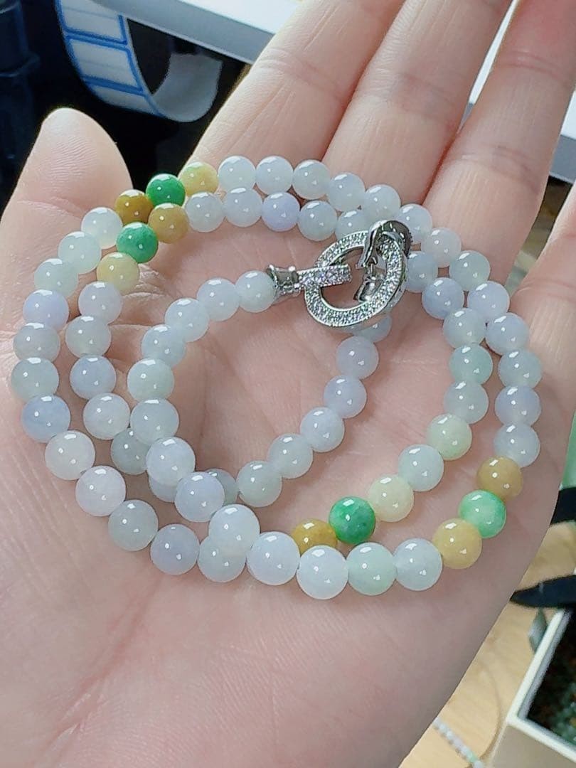 Japanese jade necklace CS0491 Natural Genuine Jade (Guaranteed Authenticity) Tah