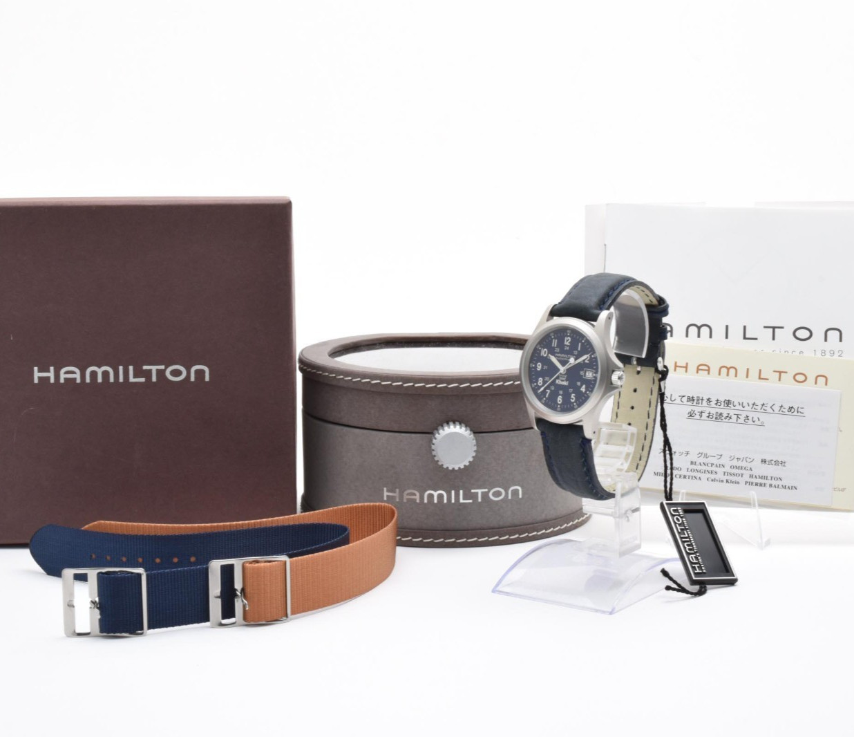 Rare Vintage HAMILTON Khaki King 9823 Automatic Blue Dial Crown Logo Men’s Watch