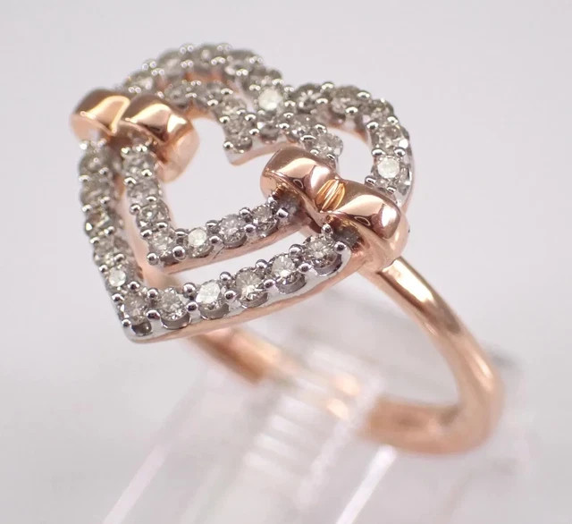 1.60Ctw Round Cut Real Moissanite Heart Engagement Ring 14K Two Tone Gold Plated