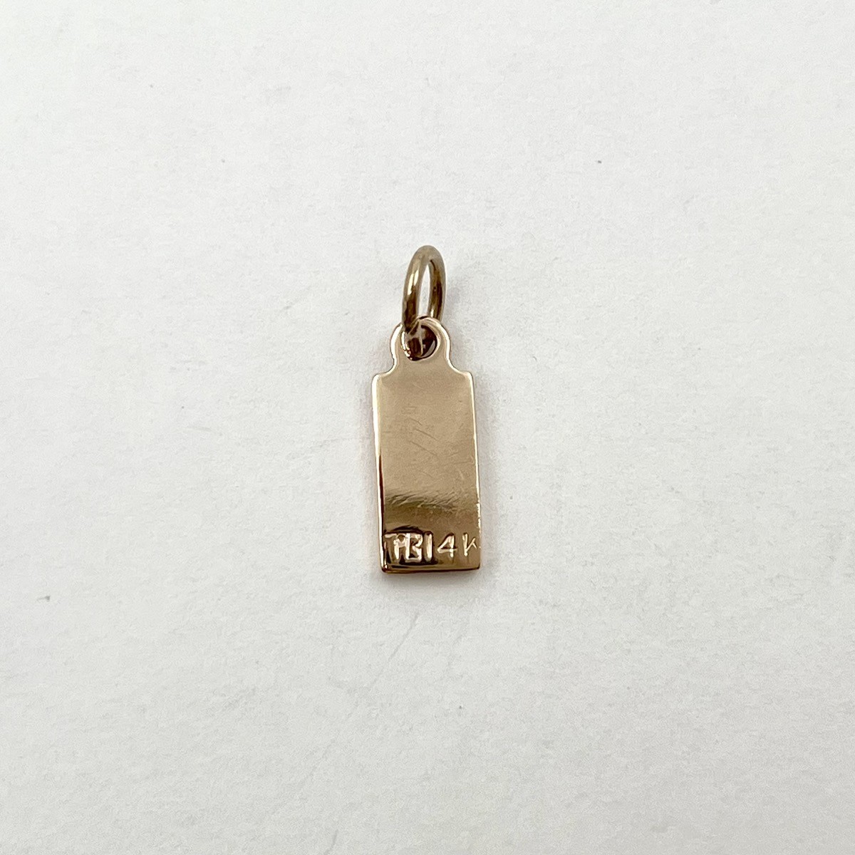 14k Yellow Gold Vintage GE General Electric Logo Bar Charm (LO1005140)