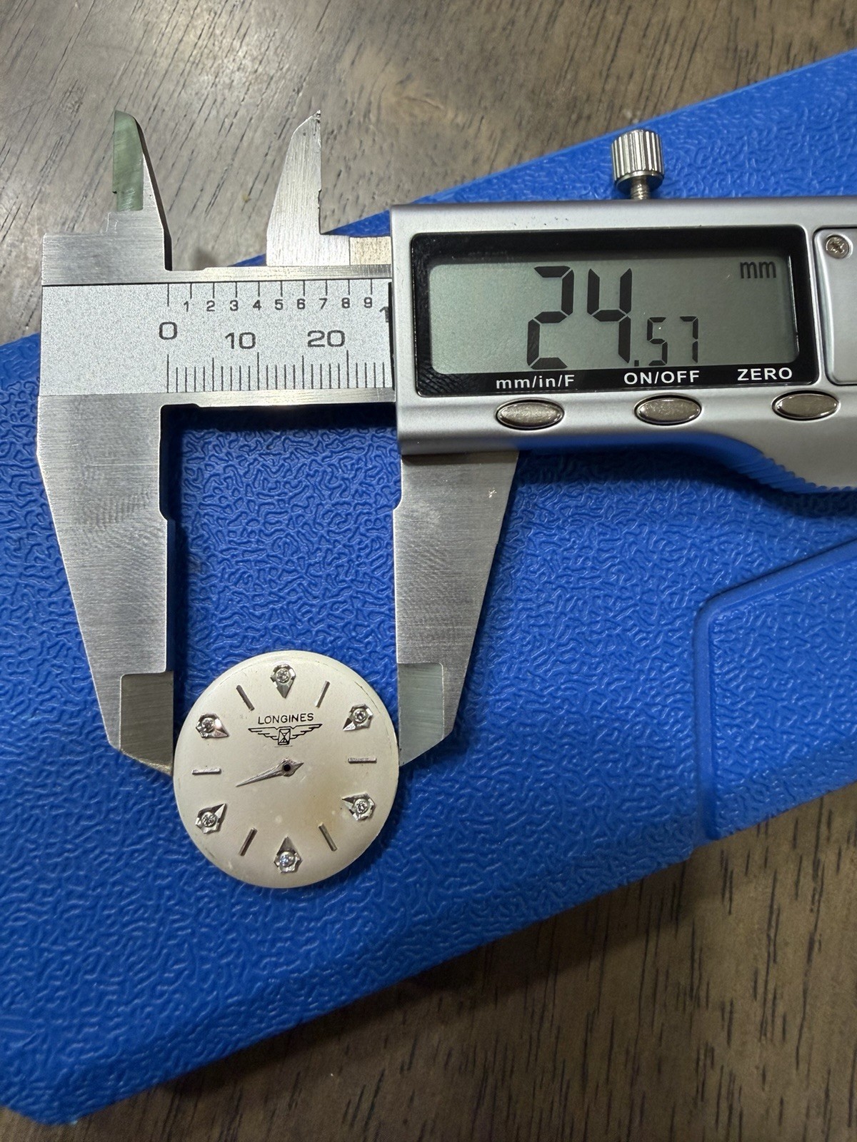 Longines Watch Dial Face – White – Non-Numeric Hour Marks – Diamond inlays