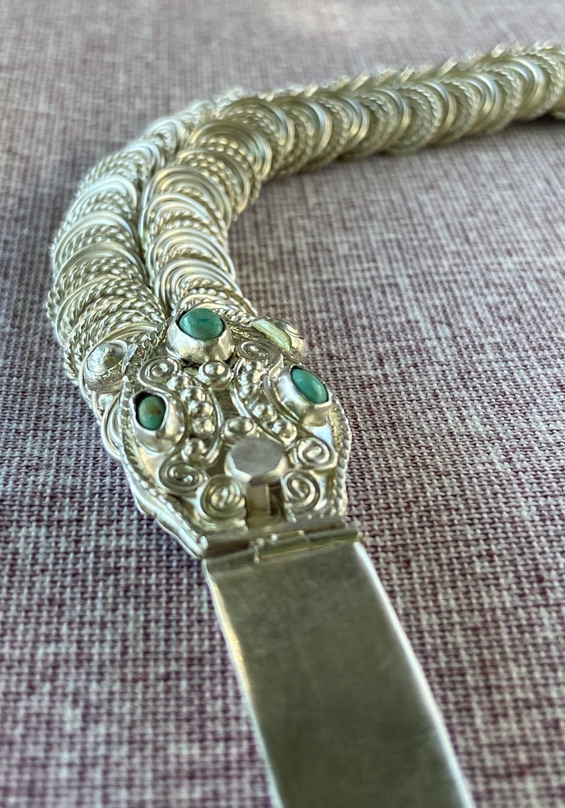 Vintage MATL Matilde Poulat Mexican Sterling Silver Cleopatra Choker Necklace