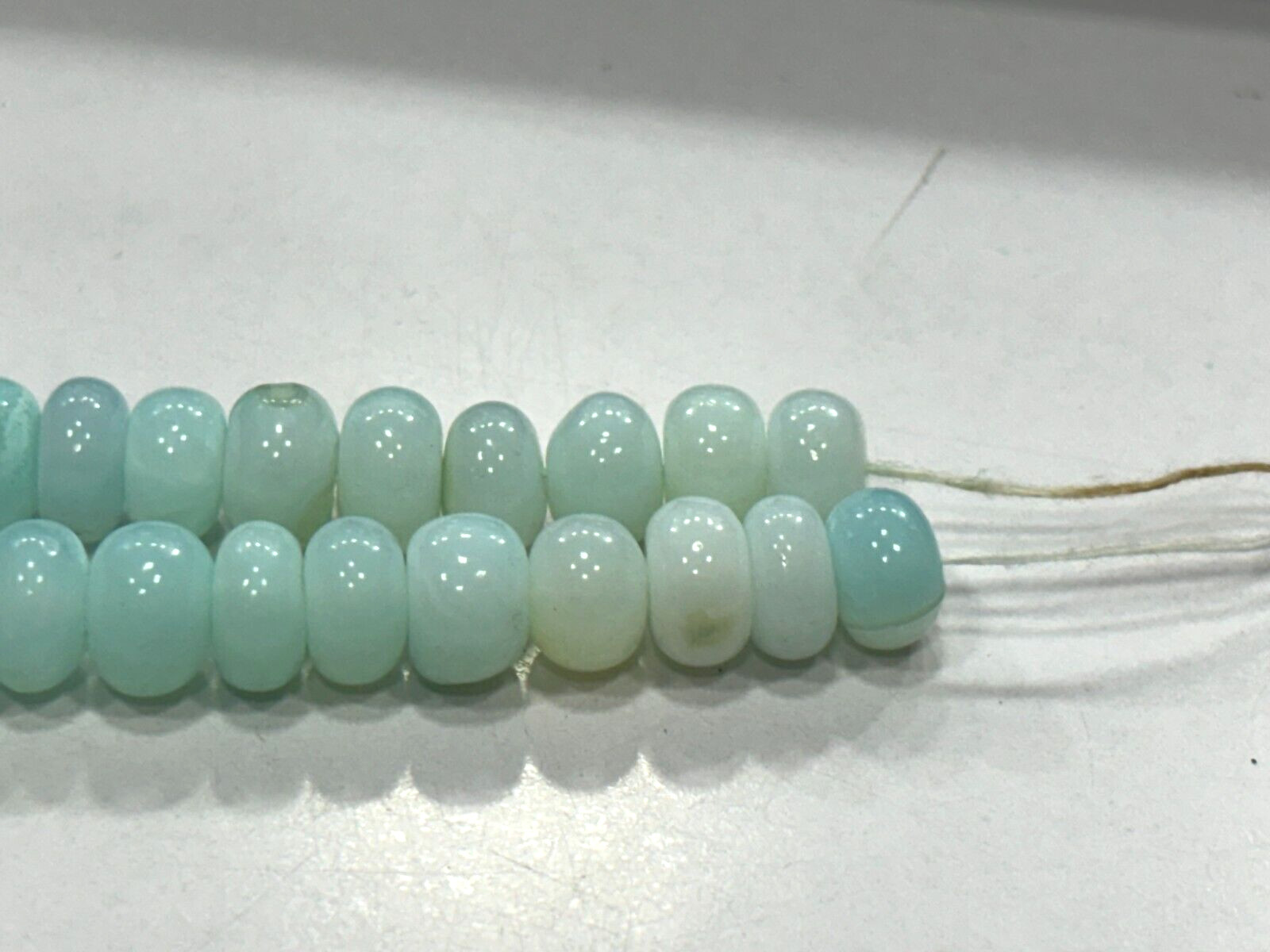 Peruvian Opal Roundelle Smooth 8.5-9 mm Gemstone Beads 16 Inch 1 Strands