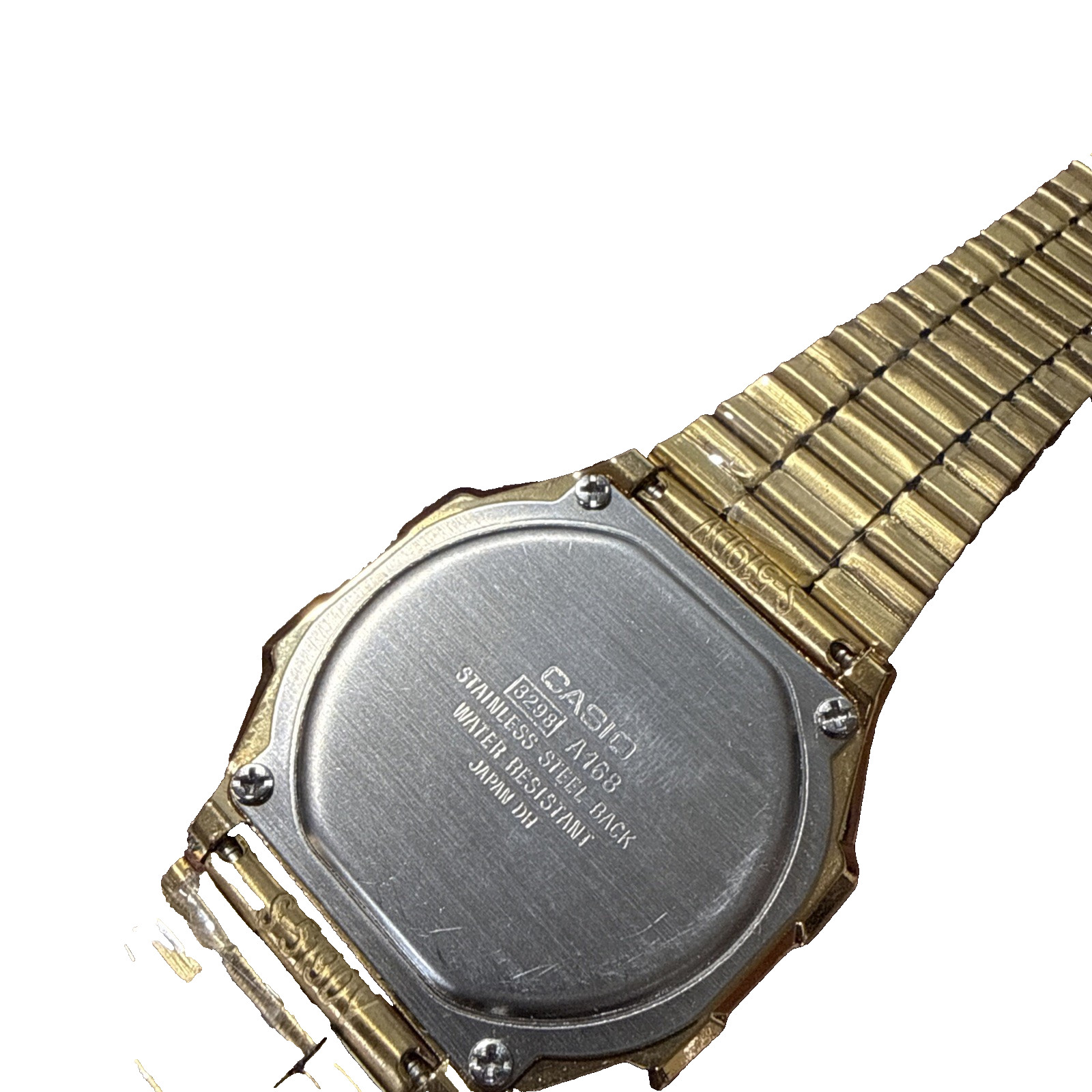 Casio A168WG Gold Digital Watch Black Dial Module 3298 Men’s Quartz Vintage OEM