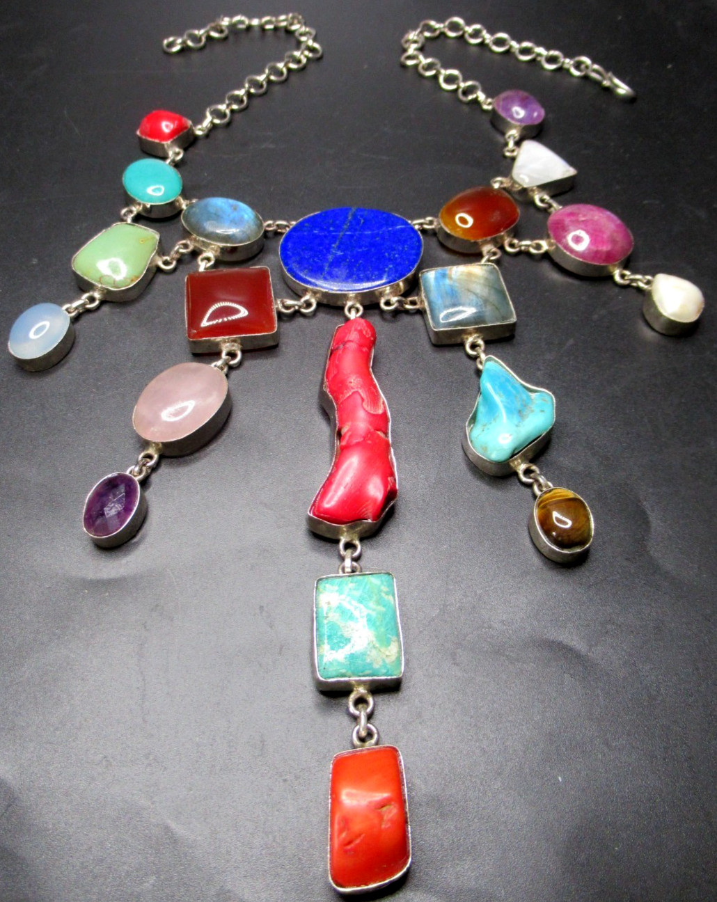Amazing Handcrafted Genuine Gemstone Necklace Turquoise Lapis Coral MORE!
